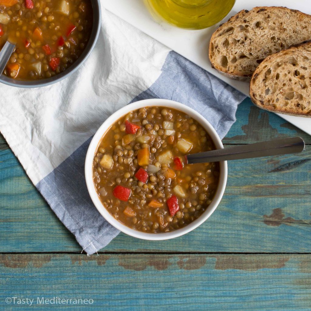 Mediterranean Vegan Lentils Soup With Vegetables Tasty Mediterraneo   Tasty Mediterraneo Lentil Soup 1024x1024 